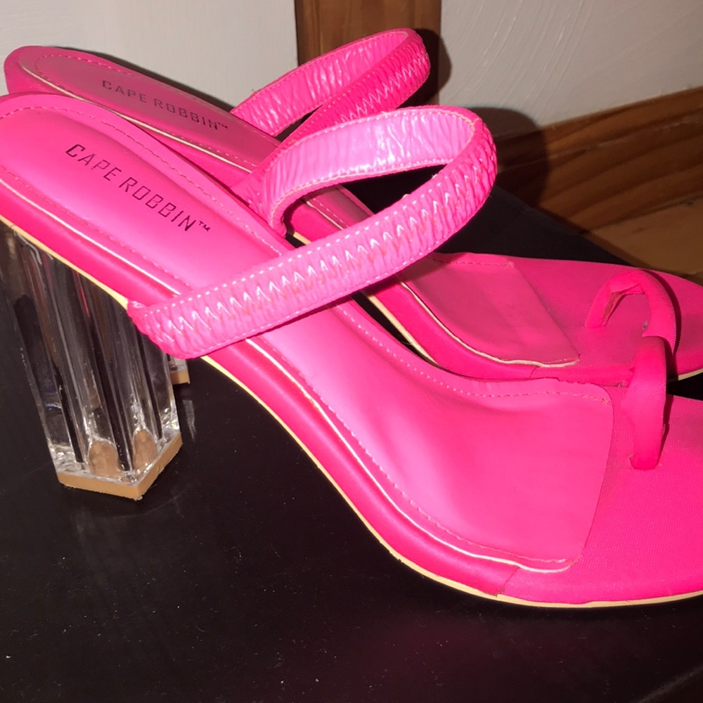 Glass heel sandal